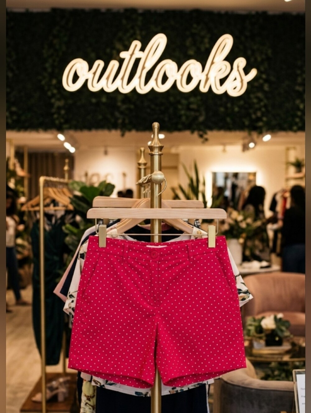 NWOT outlooks Vibrant Red Polka Dot Shorts • Button Fly with Belt Loops